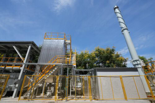 Air pollution control system for a carbon fiber recycling application installed in China