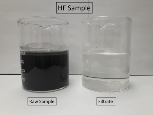 Industrial Wastewater Raw Sample and Filtrate